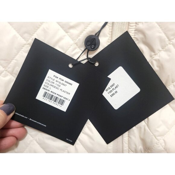 Moose Knuckles Rock Point 2 Quilted Hooded Vest Plaster White - Picture 13 of 15